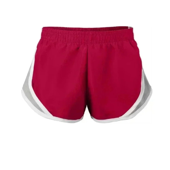 NWT Soffe Girls Low Rise Cardinal Red Silver Shorty Shorts Size Medium Junior - Picture 1 of 3
